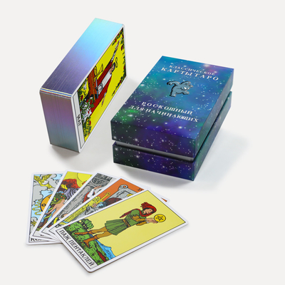 kaufen Custom russische Original Laser Tarot Decks mit Führerbuch Großhandel Komisch Druck Logo Affirmation Card Spaß Brettspiel online manufacture