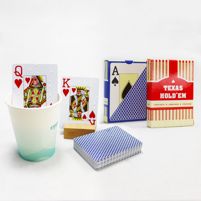 kaufen Besonderes Oberflächenveredeln Wasserdichtes Jumbo-Index Plastik-Poker-Spielkarten-Set online manufacture