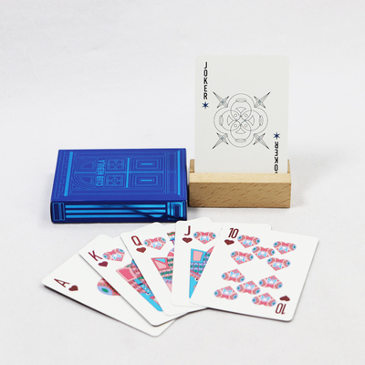 kaufen Druckte deutsche schwarze Herz Papier Pokerkarten maßgeschneiderte nationale blaue Gold Stempel Spielkarten online manufacture