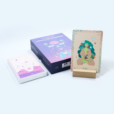 Custom Druck Lila Französisch Orakel Tarot-Karten Druck Machen hochwertige Damen Tarot-Karte mit Tasche