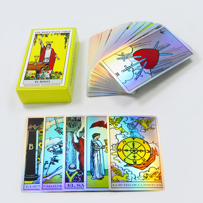 Großhandel heiß verkaufte kundenspezifische Orakel Tarotkarten Laserdruck Spielkarten mit Buch