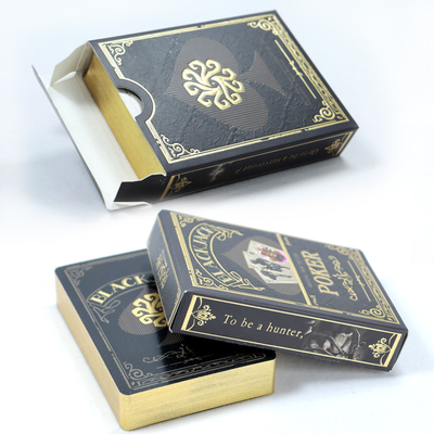 Custom Designs Luxus Goldene Kante Spielkarten Poker mit Goldfolie Druck und Box