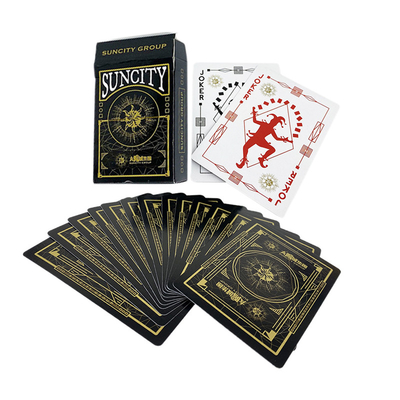 Custom Design Akzeptable Schwarzgold Folie Spielkarten für Party-Spiel in umweltfreundlich