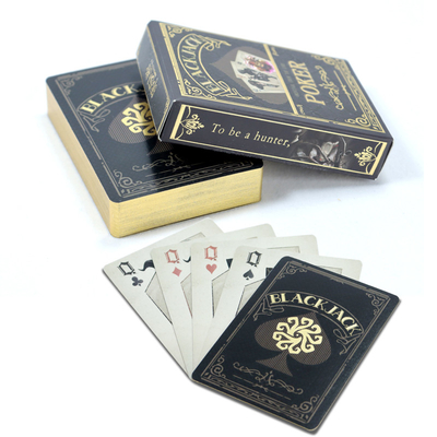 63x88mm eigene vergoldete Rand Spielkarten Original Design Spiel Magie Schwarze Karten spielen