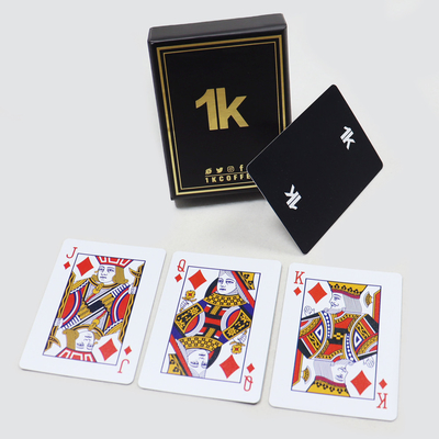 Druckwerbung Pokerkarten Langlebige Casino-Grad Deutschland Schwarz-Kern-Papier-Spielkarten