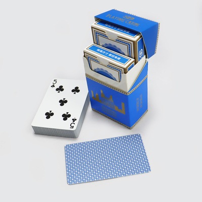 Zusammengepasste blaue Leinen Textur Zwei Decks Spielkarten für Luxus-Stil Zigarettenkoffer