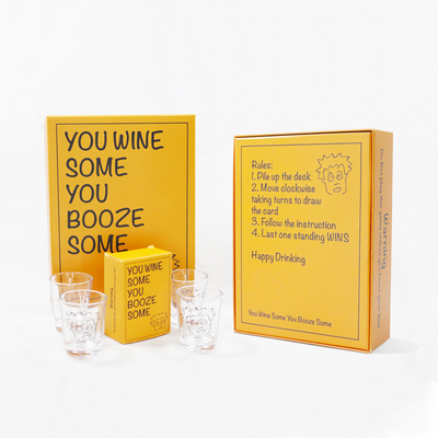 CMYK / Pantone Farben Druck Custom Gelb Trinken Alkohol Spielkarte für US Party Spaß
