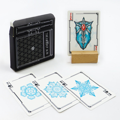 Druckte Poker-Spiel Custom Silber Stamping Papierkarte mit Textur Emboss Schwarz Kern
