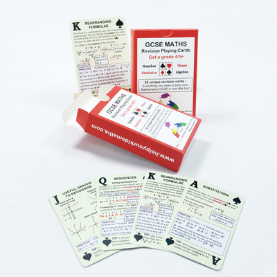 Papier Mathematik Revisionsspiel Spielkarten benutzerdefiniert gedruckt für Let's Talk Lernen