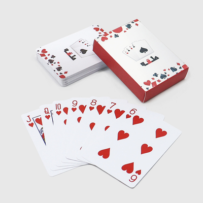100% PVC-Material Waschbare Spielkarten mit kundenspezifischen Designs und PMS-Farbdruck