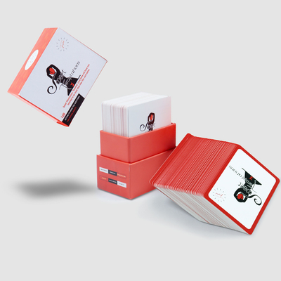 Persönliches Logo Paar Date Frage Gespräche Kartenspiel Druck Süßes Gesprächs Spiel Karte mit Deckel und Basis Box