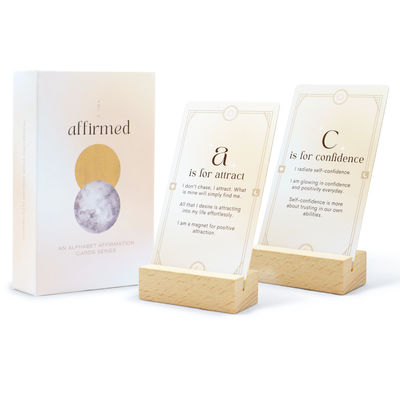 Individuell gestaltete, umweltfreundliche Affirmationskarten mit Goldrand für Frauen – Herstellung von positiven täglichen Affirmations-Kartenspielen