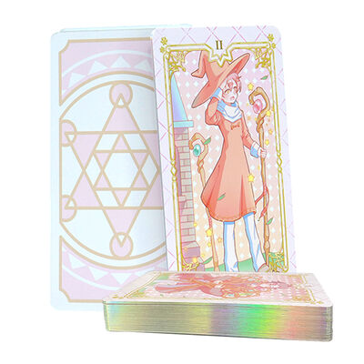 Maßgeschneiderte holografische Tarotkarten mit Rand, CMYK 4-Farben-Offsetdruck und elegantem Design
