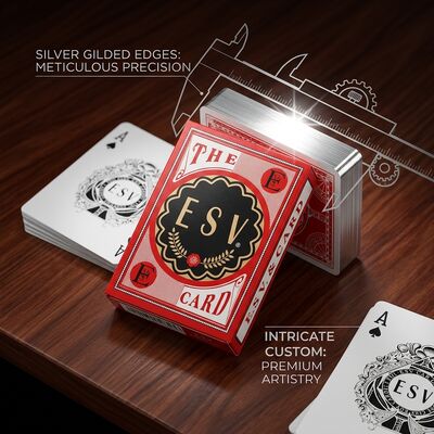 Spielkarten mit silbernem Folienrand und elegantem Design für Hochzeitsfeiern, Gastgeschenke und Veranstaltungen