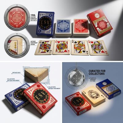 Vintage Retro-Stil Papier-Spielkarten mit antikem Pergament-Design für klassische Karten-Sammler